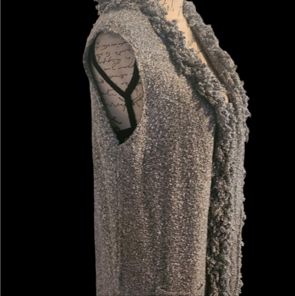 HP🔥🔥Gorgeous Grey Fuzzy Sweater vest/cardigan NWOT - Picture 3 of 16